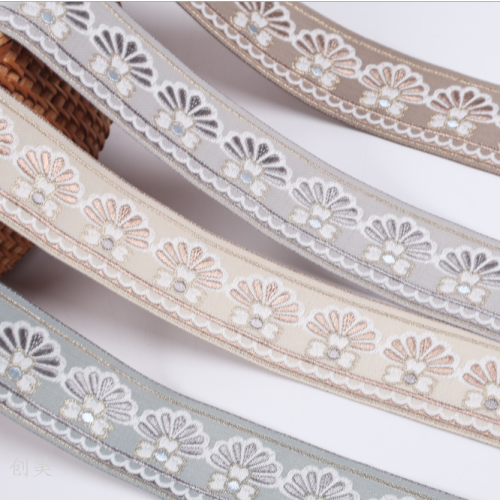 fan-shaped embroidery ribbon garment accessories crafts decorative lace