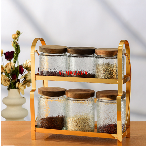 跨境中东玻璃密封储物罐厨房调料杂粮干果茶叶糖果收纳零食坚果