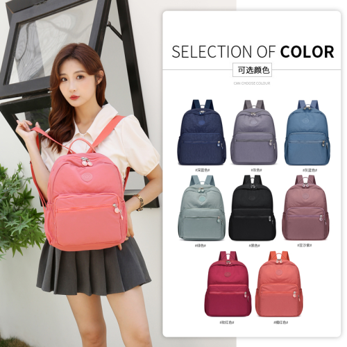 new leisure travel fashion large capacity waterproof washed cloth lightweight classic high sense large women‘s backpack