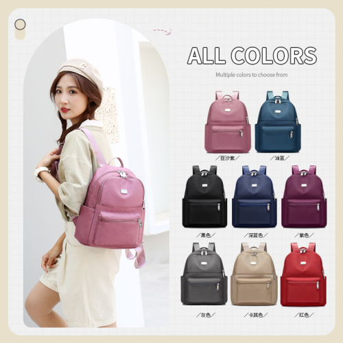 leisure travel essential nylon lightweight large capacity daily travel backpack oxford cloth cross-border women‘s backpack
