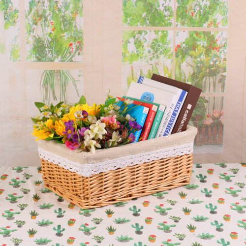 批发柳编收纳筐桌面整理篮藤编储物筐脏衣篮化妆品收纳篮家居用品