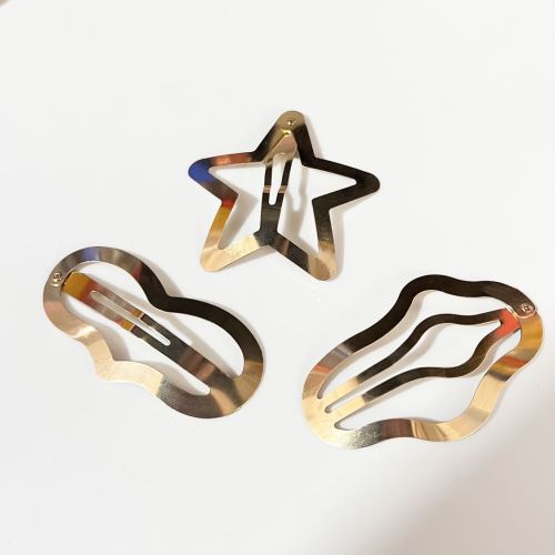 internet celebrity ins metal hairpin large golden color-preserving snap clip star cloud bb clip girl side clip hairpin