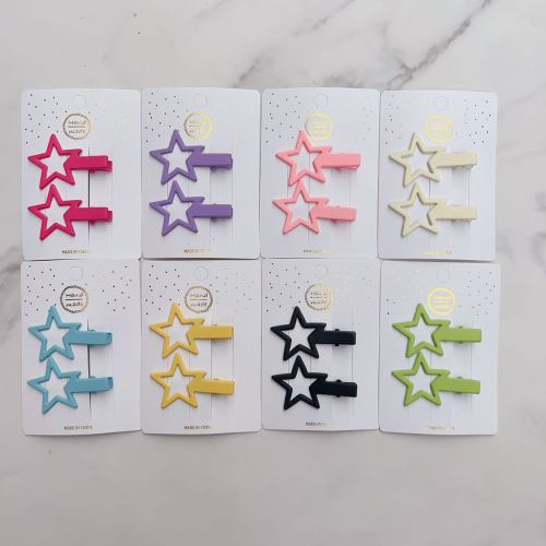 fancy paper single star children‘s hair accessories barrettes word clip duckbill clip factory direct sales wholesale