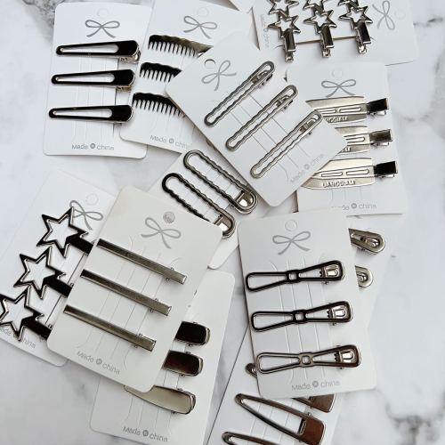 diy ornament accessories silver shaped duckbill clip children‘s hair accessories barrettes word clip factory direct sales wholesale