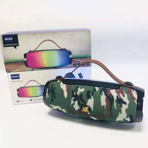 new private model ak205 with led light subwoofer bluetooth speaker mini convenient multi-function audio