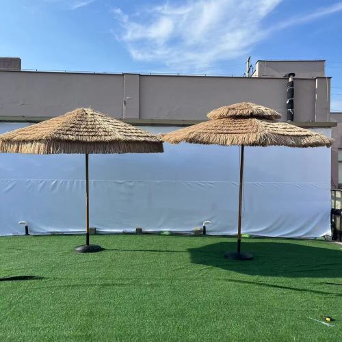 户外稻草伞PP夏威夷风抗风防晒沙滩遮阳伞民宿花园仿真茅草伞批发