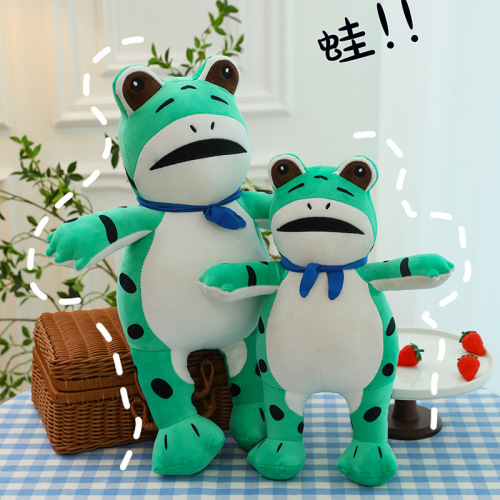 tiktok selling baby frog doll plush toys girl bed sleeping doll warm heart accompany children‘s birthday gifts