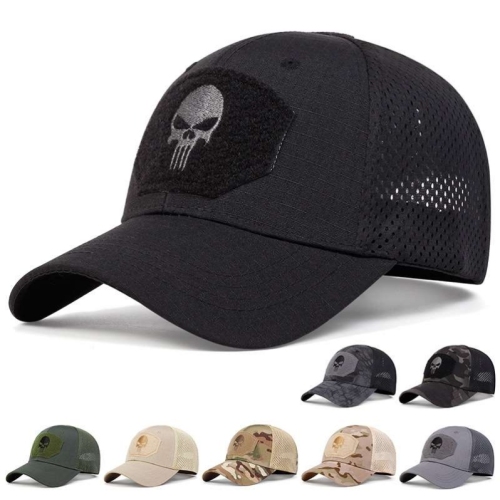 military fans outdoor camouflage baseball mesh cap special forces tactics camouflage hat skull sun-proof velcro peaked cap