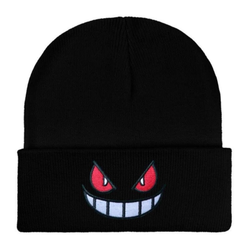 european and american new cartoon big mouth red eyes embroidered autumn and winter wool knitted hat pullover warm hat