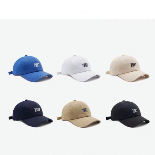 ins hat women‘s spring and summer korean style fashionable soft top baseball cap 1987 embroidered peaked cap men‘s casual curved brim hat fashion