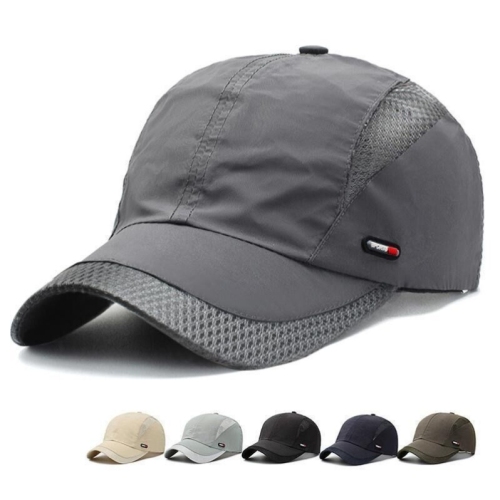 hat men‘s spring and summer mesh baseball cap quick-drying washed big brim breathable sun hat outdoor sports peaked cap