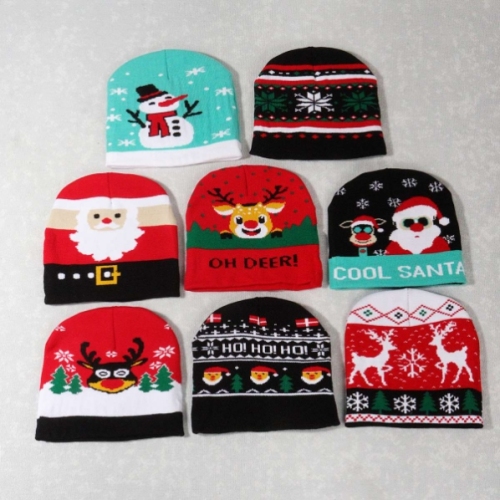 cross-border new arrival cistmas knitted cold cap keep warm new factory direct supply knitted hat boys and girls same style woolen cap