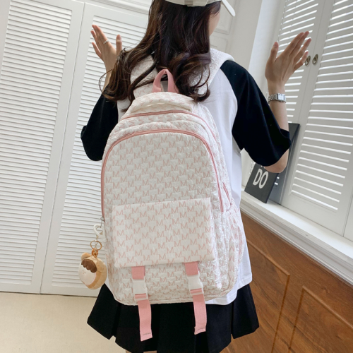 fresh letters women‘s backpack large capacity travel backpack men‘s junior high school medium high school campus student schoolbag wholesale