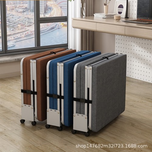 factory wholesale office folding bed single bed accompanying bed noon break bed bed for lunch break camp bed hard board three-fold bed