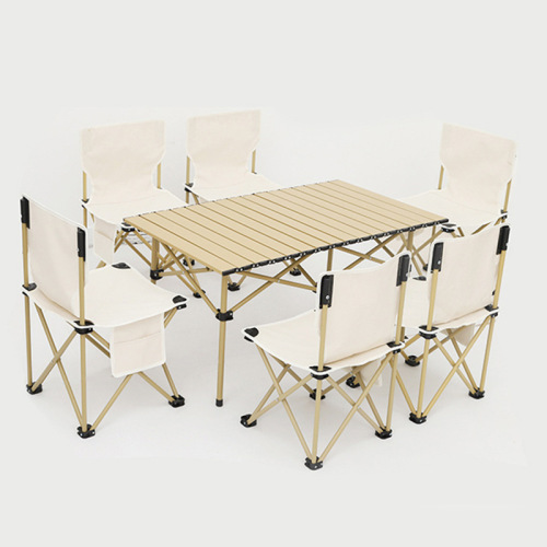 outdoor folding tables and chairs folding stool portable table and chair self-driving camping picnic egg roll table suit multifunctional table and chair