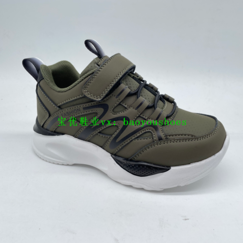 sports shoes children‘s shoes foreign trade customization 2024 autumn and winter leather surface boys and girls