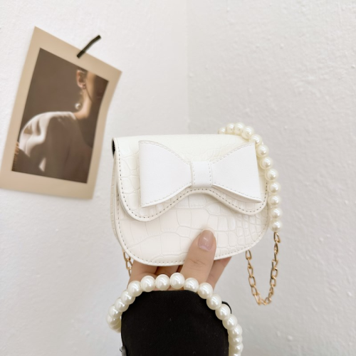 trendy women‘s messenger bag shoulder bag coin purse children‘s bag bow crocodile pattern mini bag