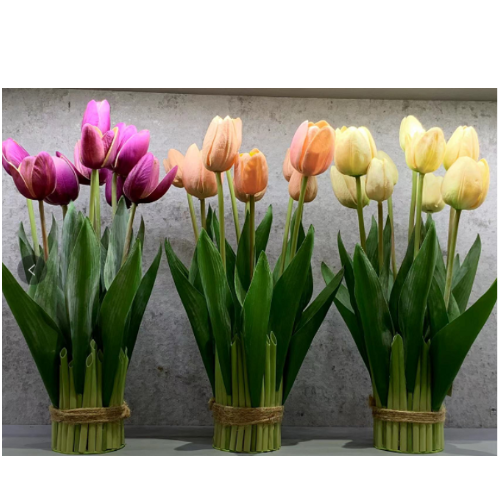 factory direct sales simulation plant artificial flower 9-head pu small tulip wedding home furnishing living room decorative fake flower wholesale