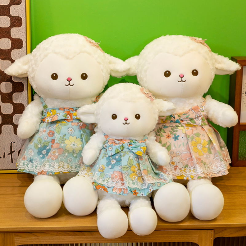 factory direct sales doll cute woolen sheep doll birthday gift cartoon skirt little sheep soothing pillow accompany