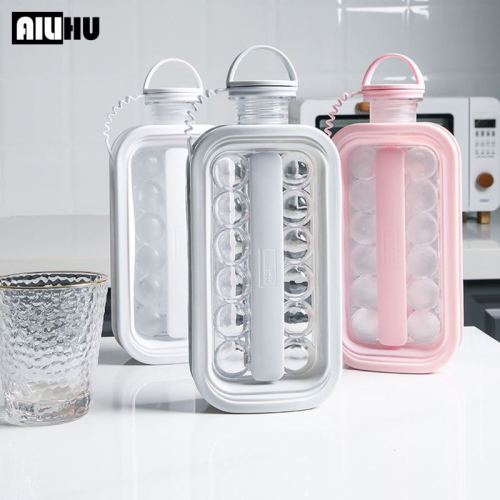 ice making ball pot two-in-one kettle ice tray pot ice cube silicone spherical abrasive press household transparent ice maker