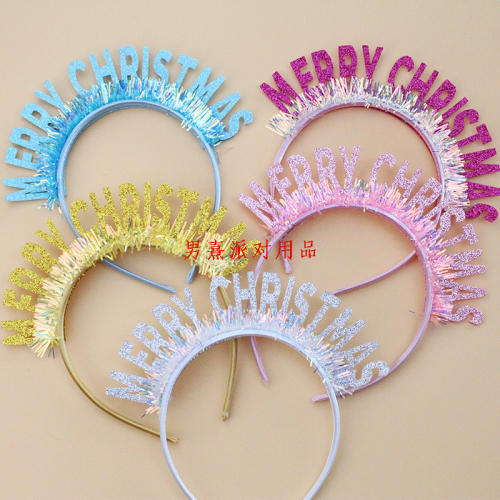 laser sequins letter headband south korea ins style colorful rain silk happy birthday headband photo atmosphere headband