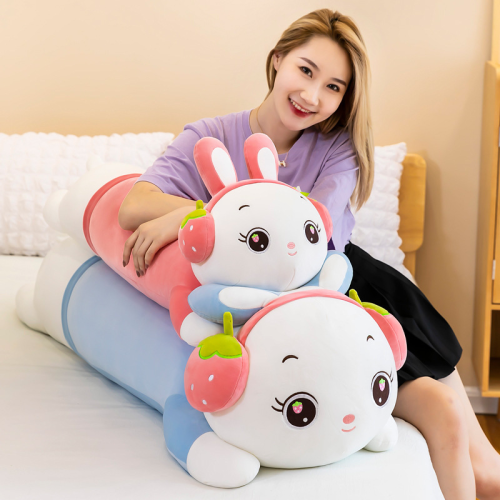 direct selling cute rabbit plush toy doll bed large sleeping pregnant women clip leg long pillow doll gift