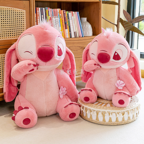 new dongdi cherry blossom doll stitch plush toy pink stitch bear doll girl accompany pillow