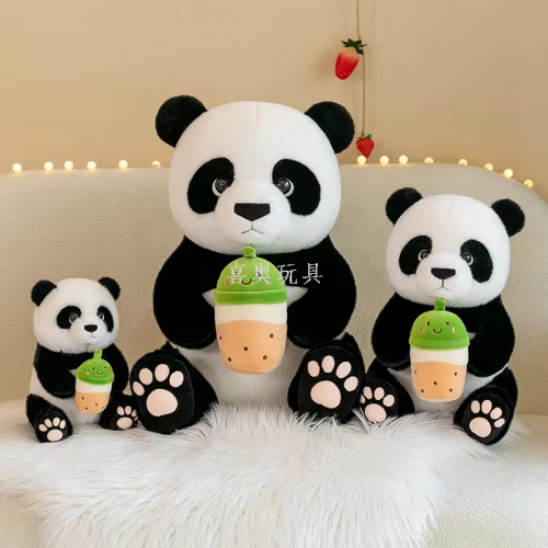 cute panda doll milk tea panda national treasure size panda plush toy doll children crane machines doll gift