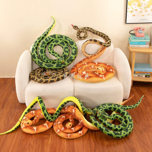 simution snake realistic foreign trade hot selling product plush toy scare pet snake plush toy cross-border new arrival