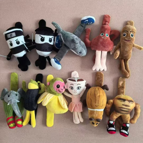 跨境新品爆款鲨鱼AI美国山海经恶搞毛绒玩具玩偶啪啪圈