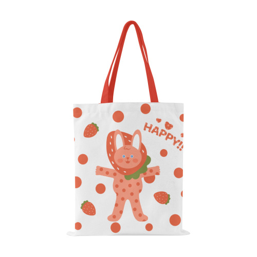 简约卡通动物水果可爱帆布大容量手提包学生上课日常通勤单肩布袋