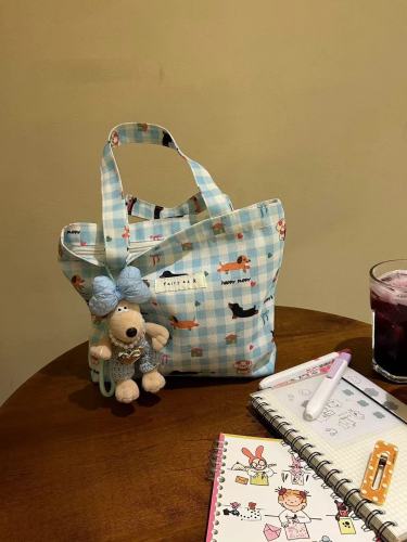 小狗加厚帆布女包手提饭盒逛街包迷你文艺潮包