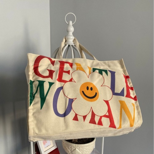 阳花托特包手提方包帆布包字母印花单肩包