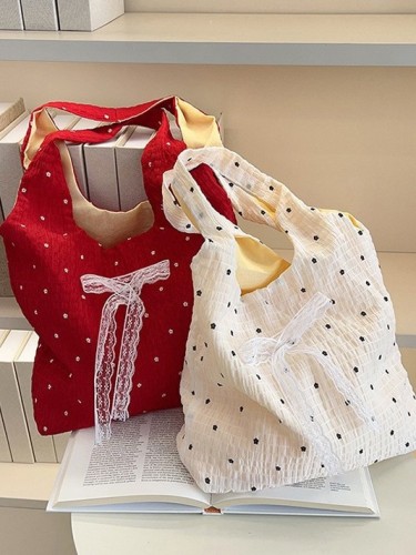 春夏新款网纱单肩包少女风荷叶边手提包包女大容量度假雪纺包