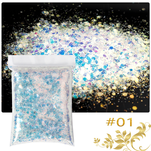 fairy pupil nail glitter glitter glitter powder 8 color bag sequins quicksand flow hemp nail diy jewelry cross-border hot sale
