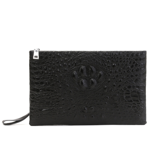 first layer cowhide leather crocodile pattern business fashion large capacity men‘s wallet envelope bag clutch wallet handbag