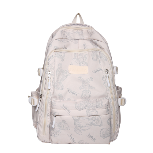 schoolbag female junior high school student simple all-matching printed bear special-interest design 2024 new college student computer bapa fashion