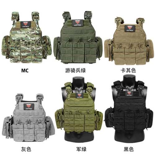 tactical outdoor military fans qui release tactical vest cross-border hot selling cs equipment training protection power strip tactical vest