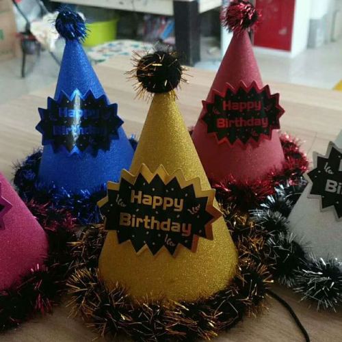 gold green hat color birthday hat adult and children birthday cake decoration supplies party gathering decoration