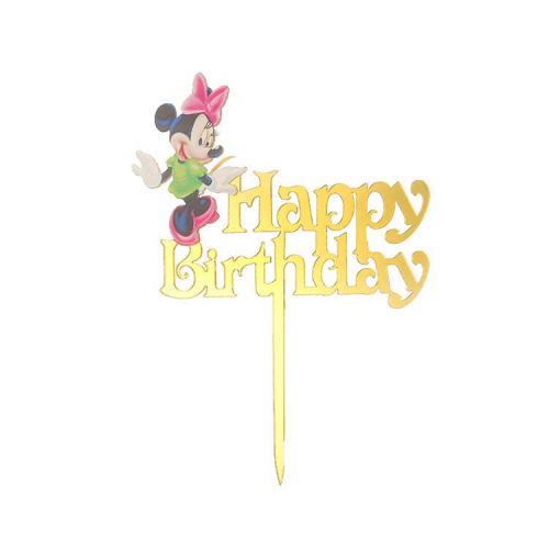 mickey printed disney cherry blossom birthday cake plug-in party gathering event decoration supplies adult