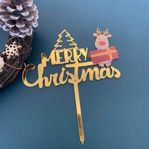 christmas style birthday cake plug-in party gathering event decoration supplies adult and children birthday cake plug-in gift