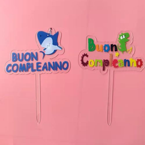 italian language birthday cake plug-in party gathering event decoration supplies adult and children birthday gift