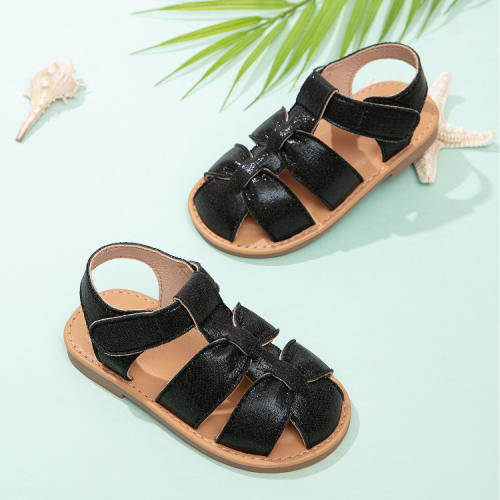 2024 summer children‘s solid color flat breathable korean fashion export sandals