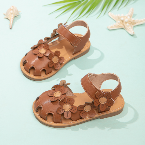 baby sandals women‘s summer 2024 new flower small children‘s sandals baby soft bottom toddler shoes girls princess shoes