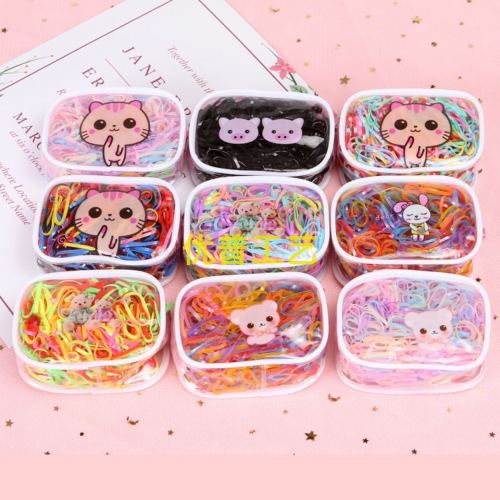 korean style children‘s hair accessories square pvc small zip wallet disposable strong pull continuously hair ring hair rope/