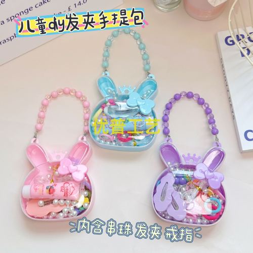 cute exquisite diy children cute bb clip bracelet bag holiday birthday sequined cartoon hair ring girls hairpin sets