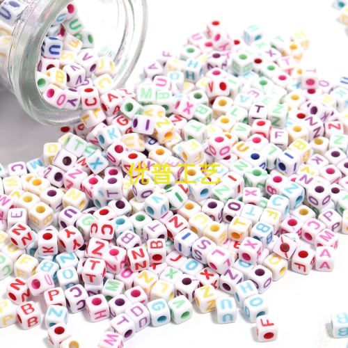 cross-border hot sale diy ornament accessories acrylic number injection molding handmade beaded nyard material letter beads