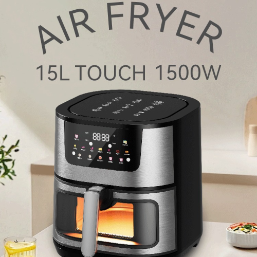 15l lcd stainless steel see-tough type multifunctional air fryer