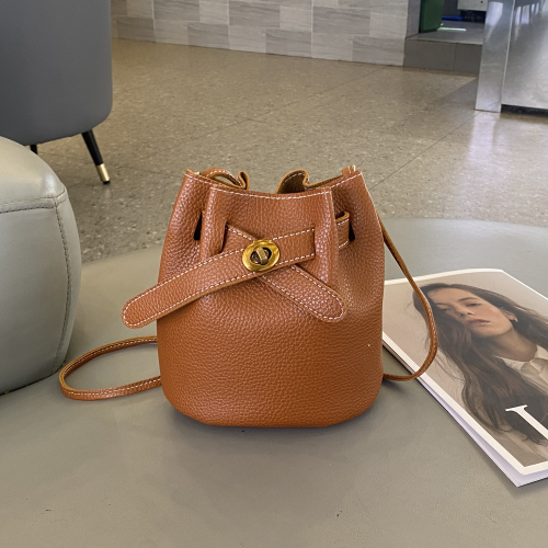 factory direct sales new light luxury and simplicity bucket bag broadband lock pouch korean casual solid color shoulder crossbody