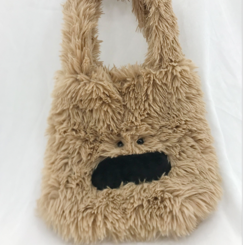 small bag facial expression cute small handbag large capacity plush comfortable cute winter popular furry portable